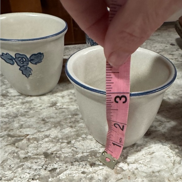 3 Vintage Pfaltzgraff Yorktowne Blue Floral custard cups B1.6 - Picture 7 of 10
